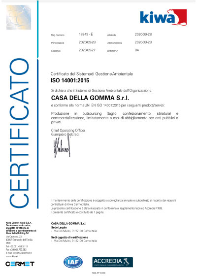Certificazione iso 14001:2015
