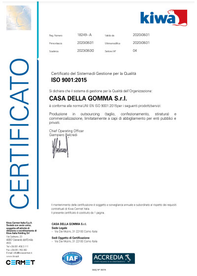 Certificazione iso 9001:2015