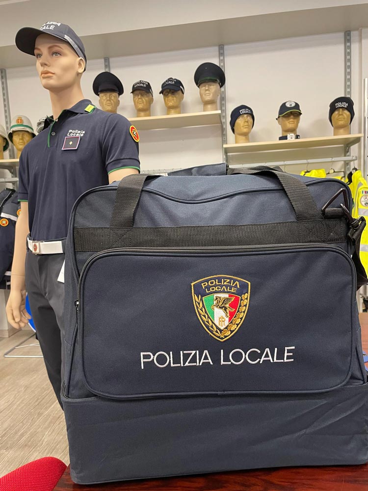 Borsone polizia locale ricamato
