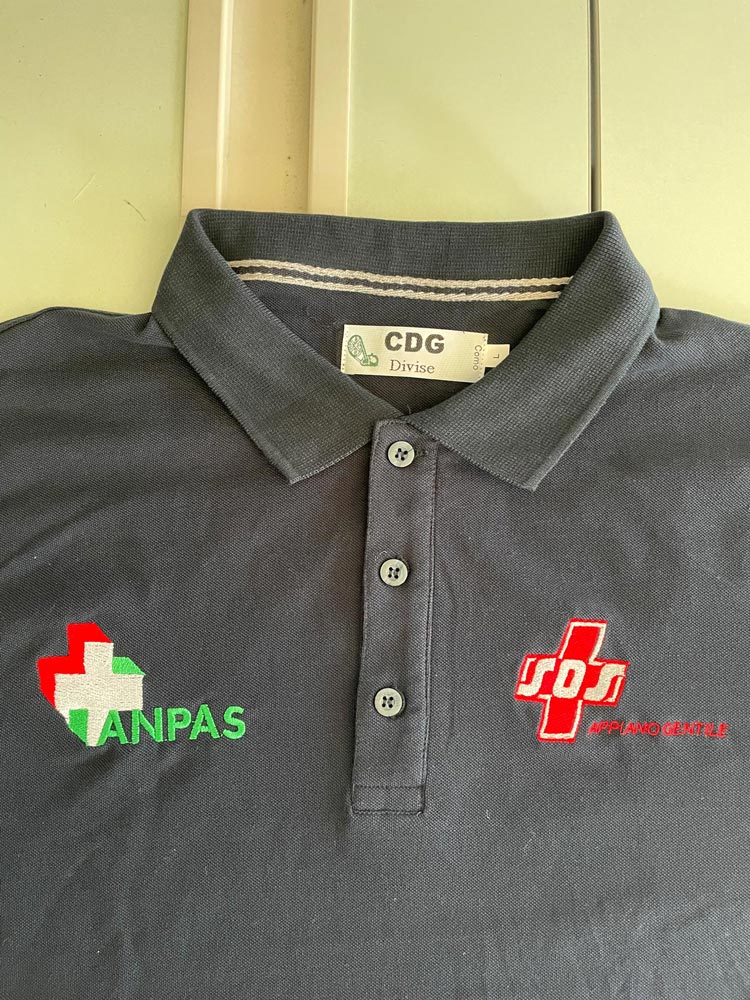 Polo manica corta con ricamo SOS e ANPAS