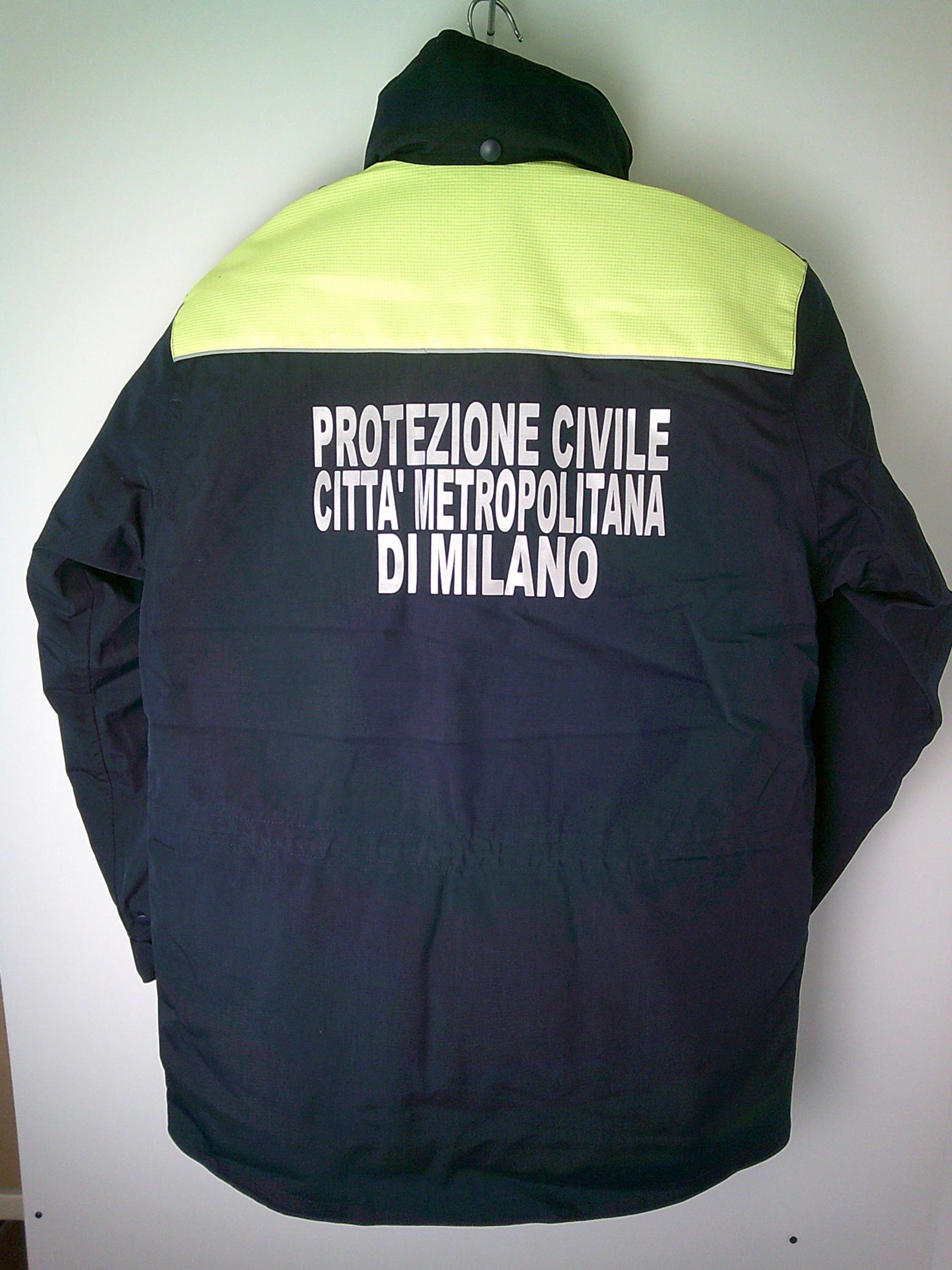 Stampa rifrangente su giaccone protezione civile