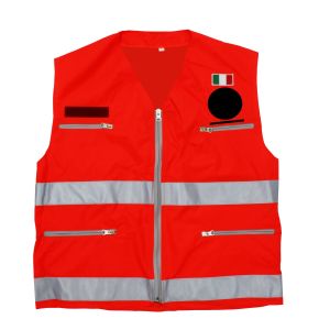 Gilet rosso fluo alta visibilità CRI*