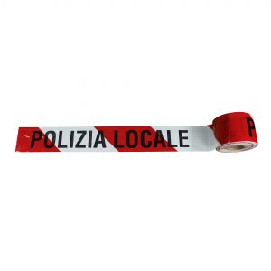 Nastro segnaletica bianco/rosso Polizia Locale